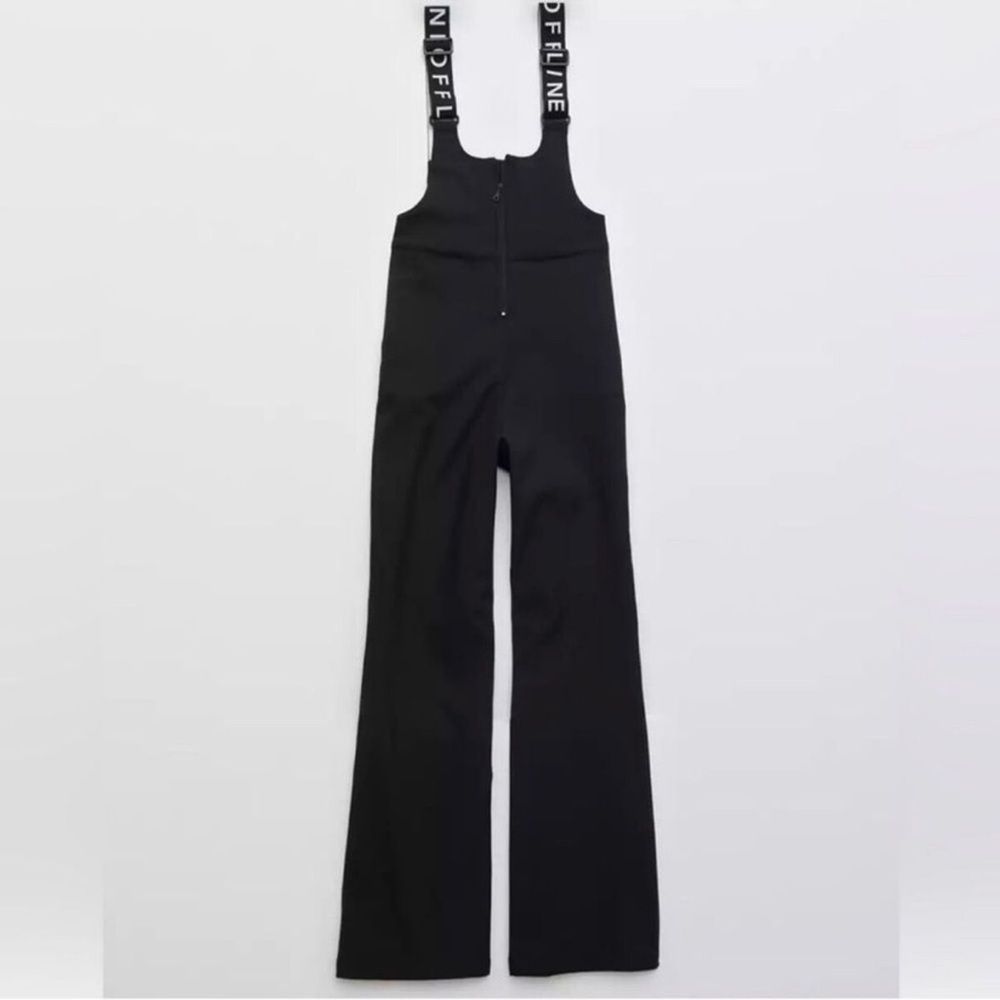 Aerie Black Jumpsuit with Logo Straps